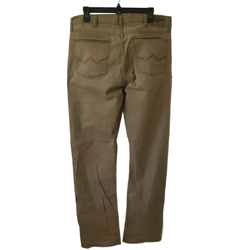 Wrangler Straight Fit Flex Size 34x34 98% Cotton 2% Spandex Brown Jeans